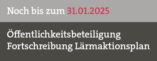 Noch bis zum 31. 01.2025
Öffentlichkeitsbeteiligung
Fortschreibung Lärmaktionsplan © Stadt Hildesheim