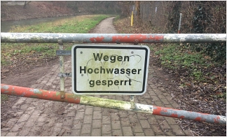 Der Innerste-Radweg ist streckenweise wegen Überflutung gesperrt.